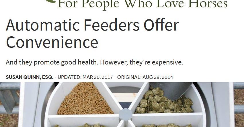 Featured in Equisearch Article for Automatic Feeders Offer Conveniance